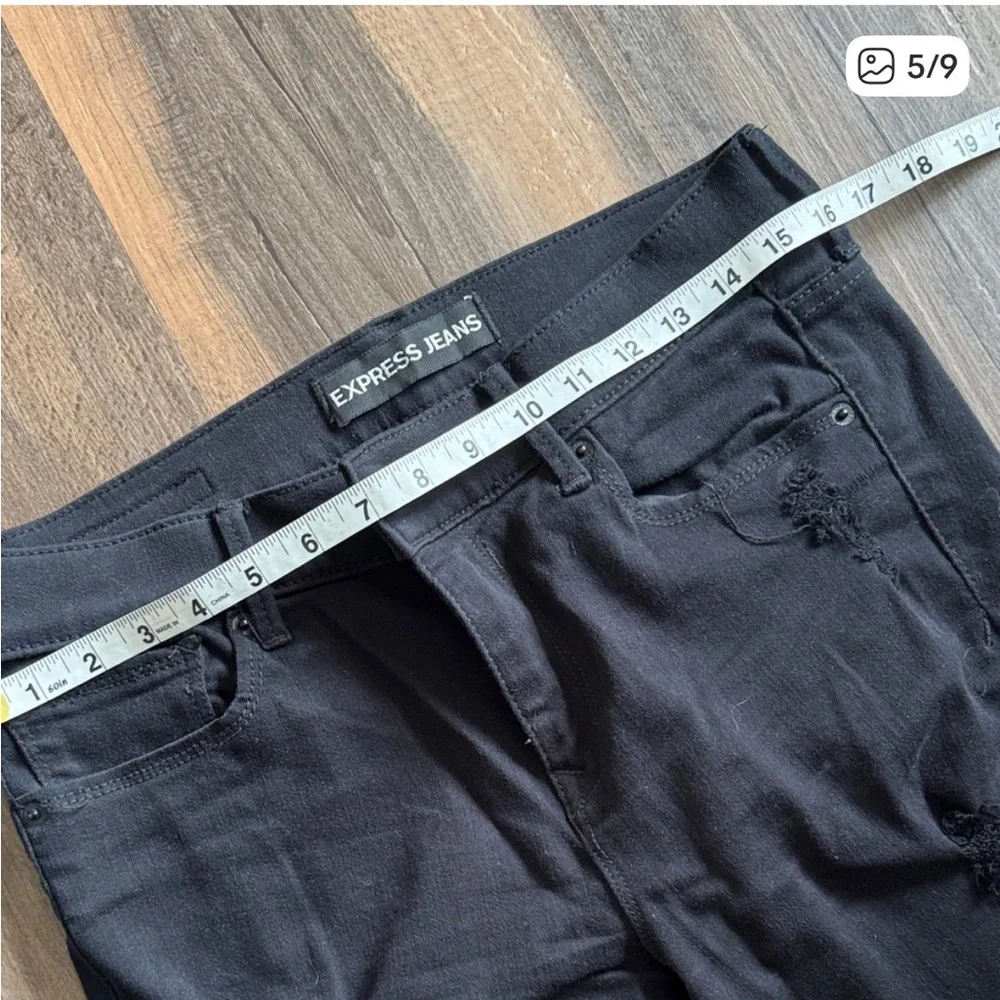 Express Black Ripped Skinny Jeans - long - Picture 3 of 7